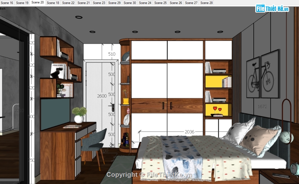 Model Sketchup Phòng ngủ,Model SU phòng ngủ,Su phòng ngủ,Model phòng ngủ,file sketchup phòng ngủ